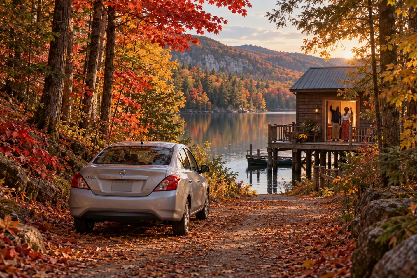 Dirt Road with Cabin in Water